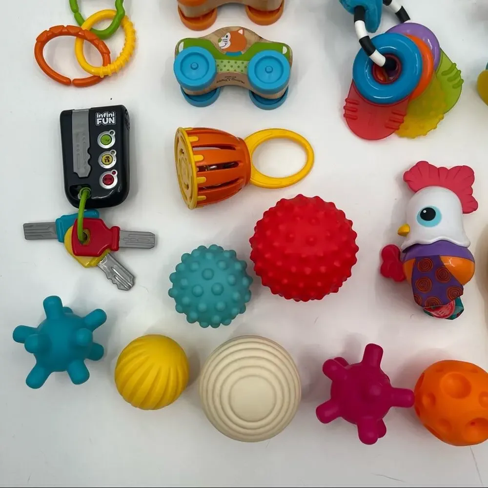 TODDLER TOY BUNDLE Sensory Ball Noisemaker Indestructible Book Teething Learning